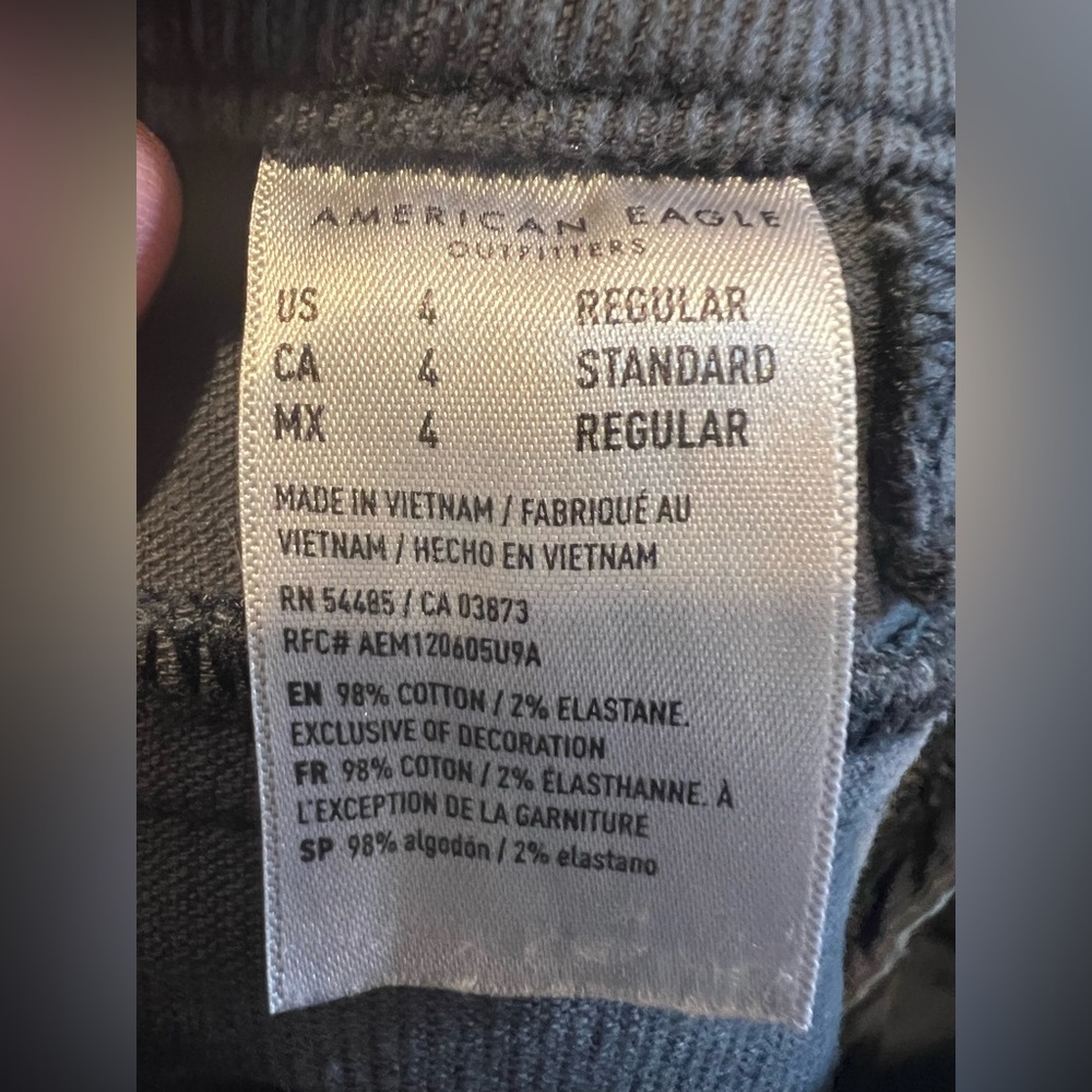 American Eagle Outfitters Gray Cord Stretch Button-Fly Flare - 4 - Picture 8 of 8